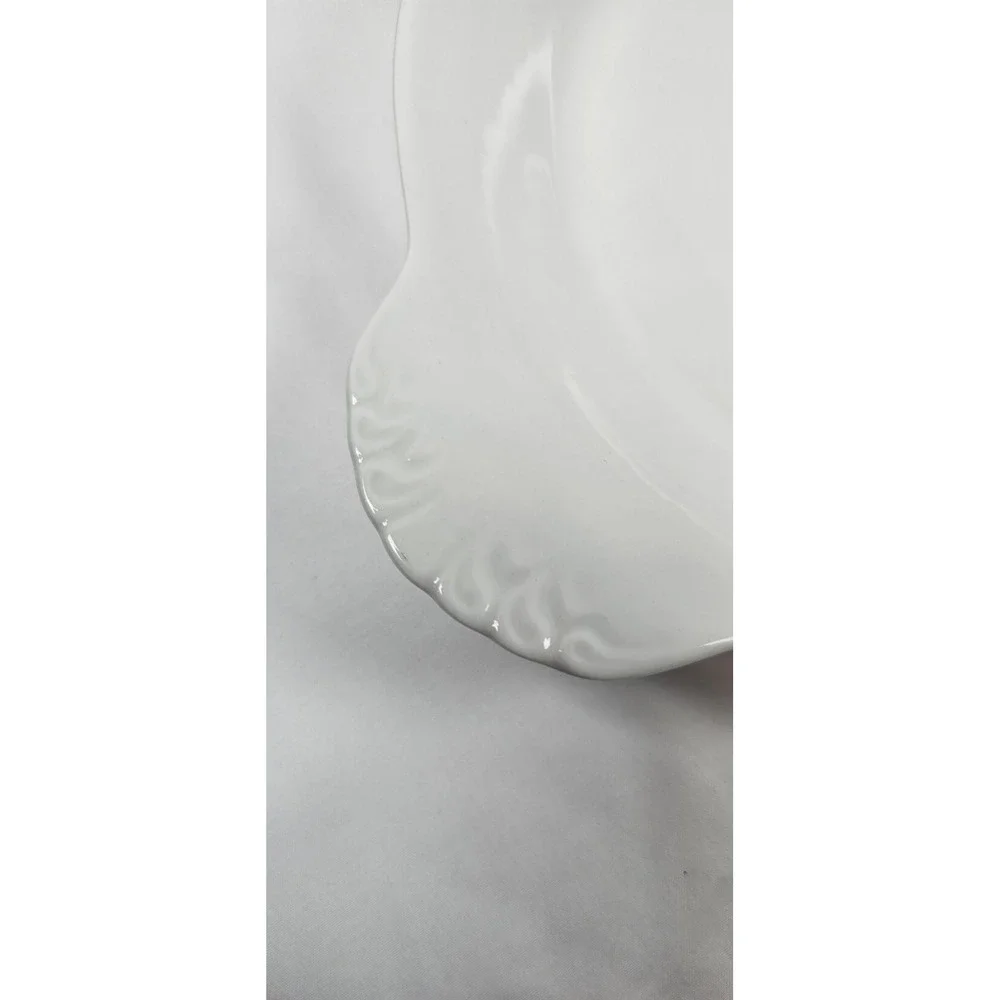 France Porcelain Au‎ Gratin Dishes Set 2 White Round Baker Ear Handle Bowls